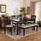 Baxton Studio Andor Grey Upholstered and Dark Brown Finished Wood 6-Piece Dining Set 170-9726-10918-10519 - alternate 4